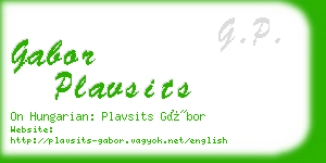 gabor plavsits business card